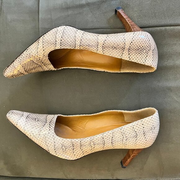 Vintage Gucci Snakeskin Heels Size 37 1/2 C - Picture 8 of 14